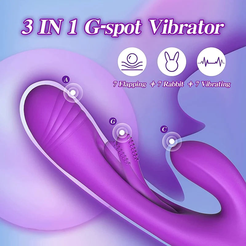 Neues 3-in-1-G-Punkt-Kaninchenvibrator-Dildo-Sexspielzeug für Frauen