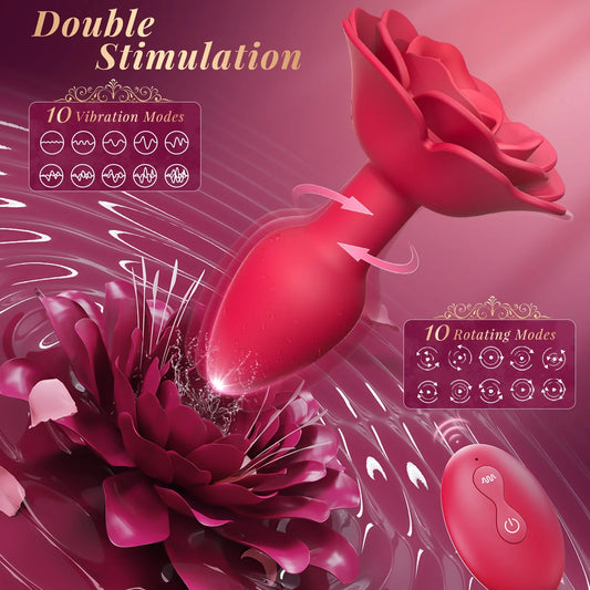 Doppelte Stimulation Rose, weibliches Sexspielzeug, Analvibrator mit einzigartigem Anker-Design