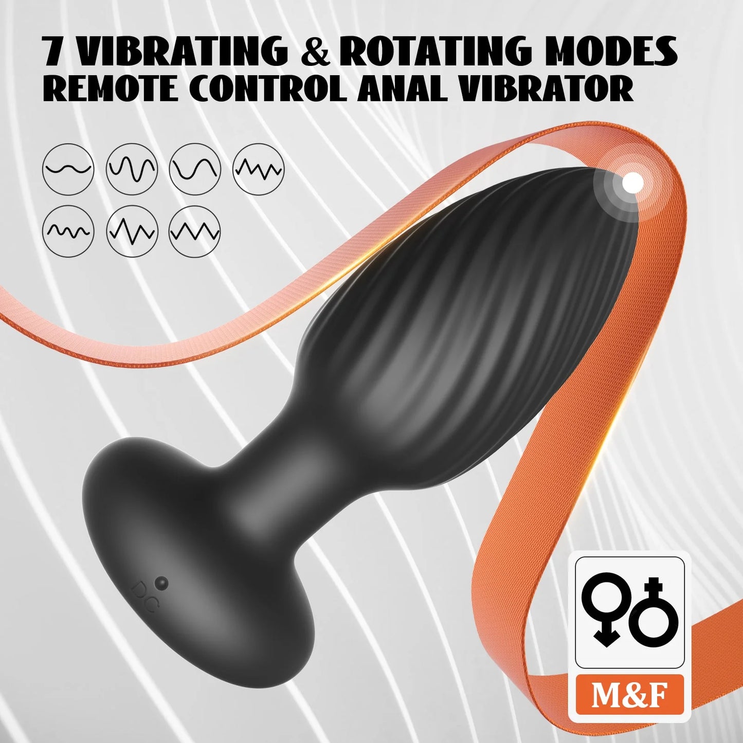 2-in-1-Buttplug mit 7 Dreh- und Vibrationsmodi, Analvibrator
