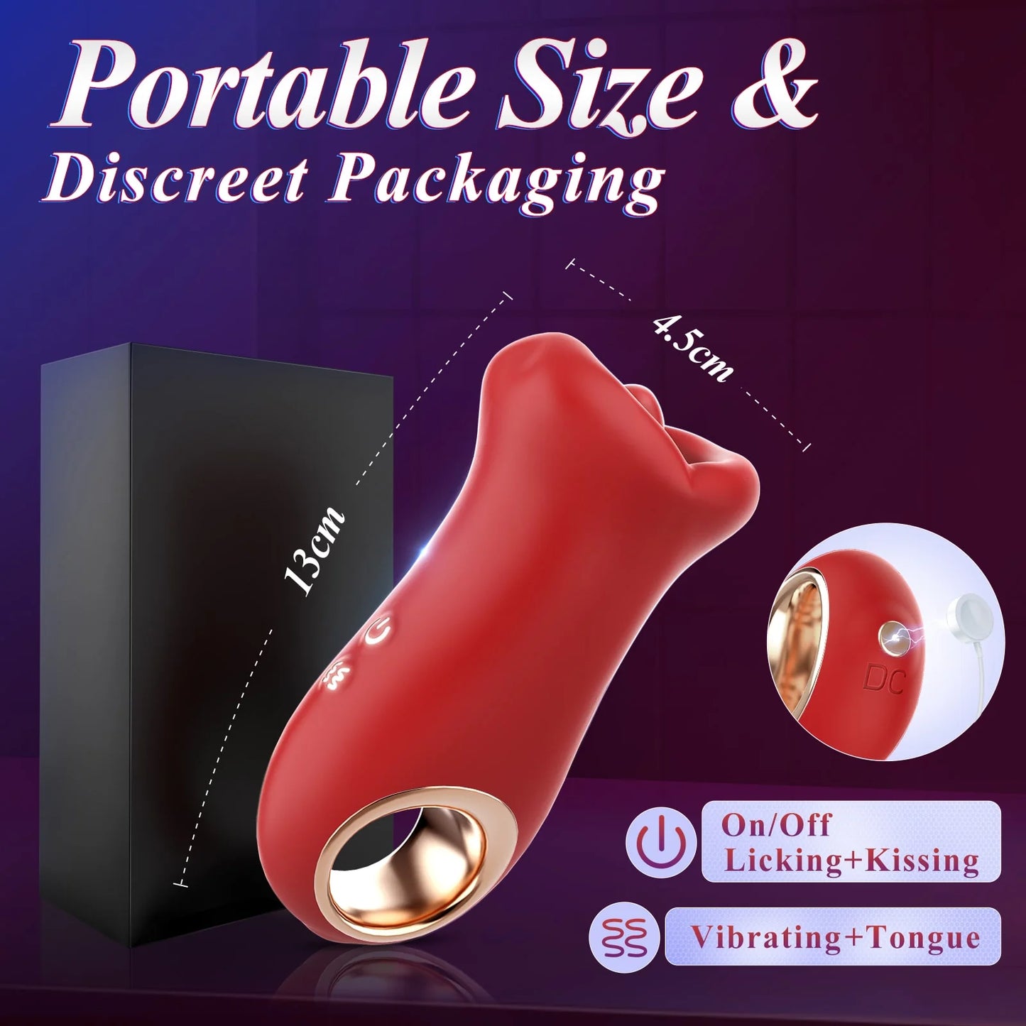 3-in-1-Vibrator-Sexspielzeug zum Küssen und Lecken von Frauen