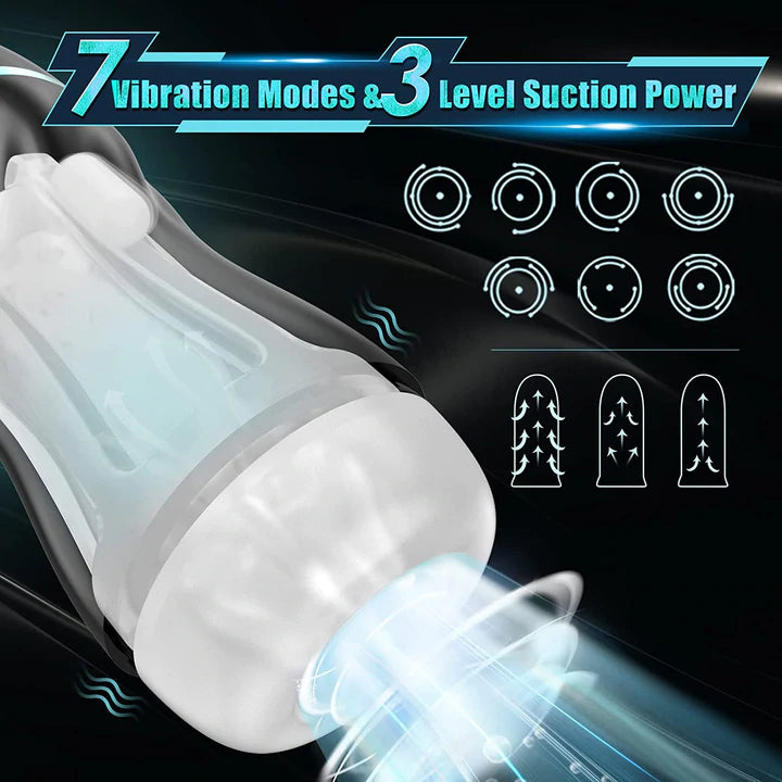 Automatisch saugende männliche Masturbatoren Verbesserte 7 Vibrations- und Saugmasturbatoren