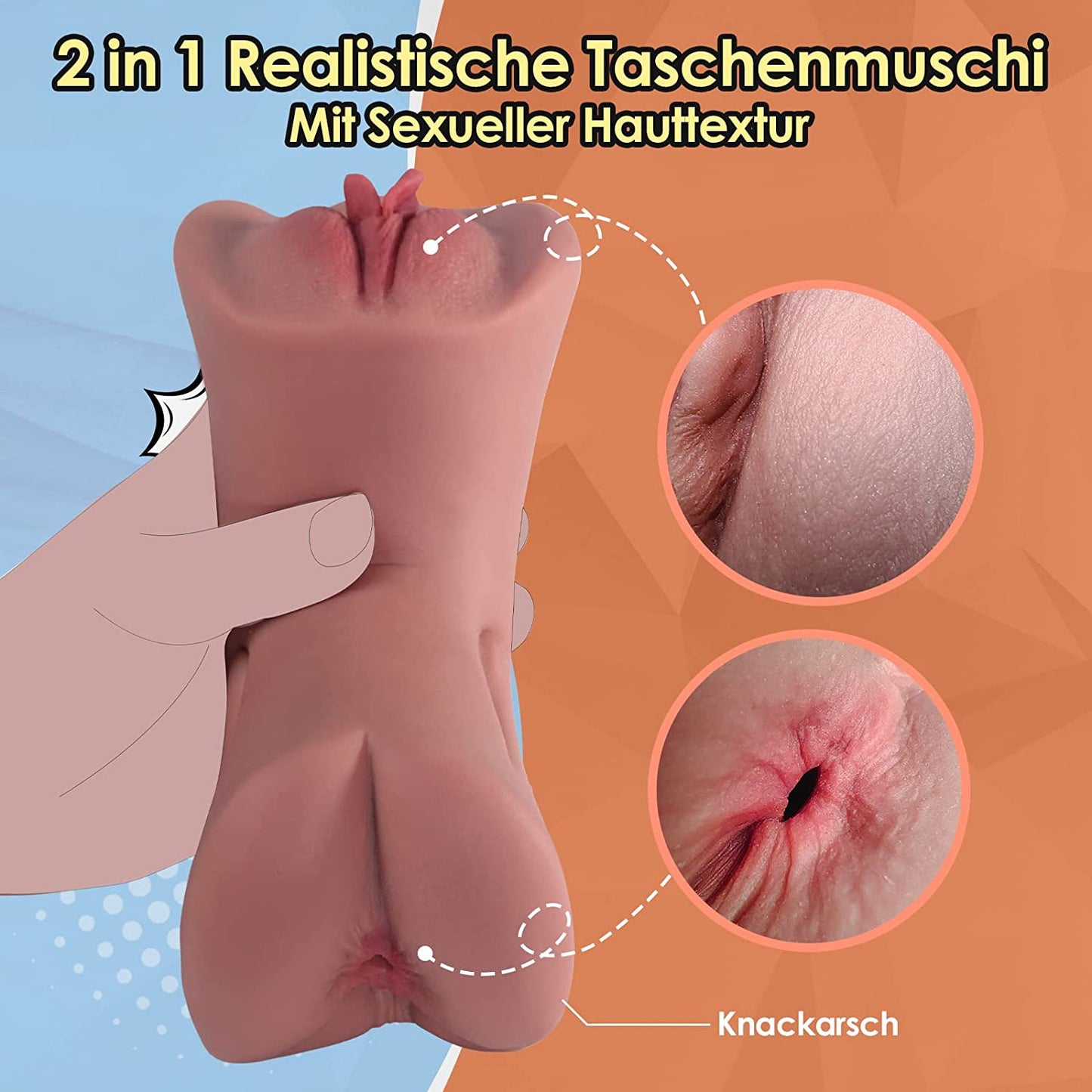 Realistischer Masturbator Taschenmuschi Sex Spielzeug für die Männer