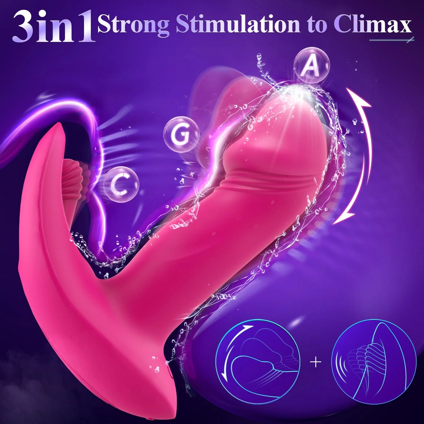 RHEA|APP Control 3-in-1-Vibrator mit starker Stimulation und wackelnder Eichel