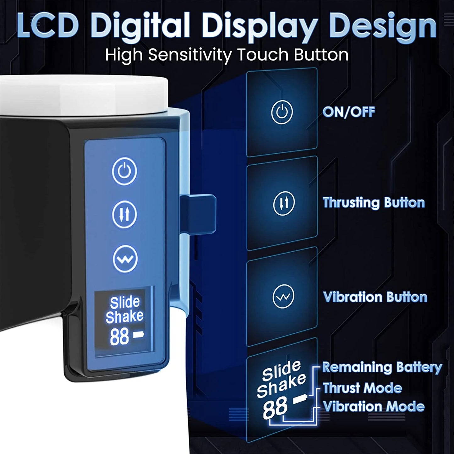 Automatischer Masturbator mit 6-in-1-LCD-Digital-Touch-Display