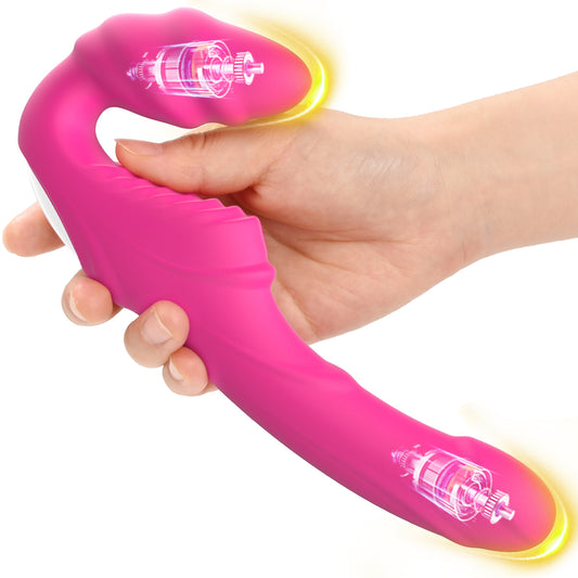 Stark Klitoris und G-Punkt Vibrator mit Heizbar Analvibrator Dualer Motor Dildo sextoy Sexspielzeug für Frauen Paare 9leise Vibrationsmodi