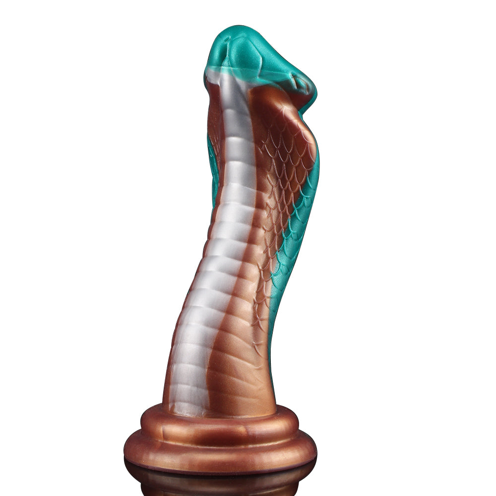 21,59 cm Cobra Fantasy Dildo Starker Saugnapf Grün/Golden