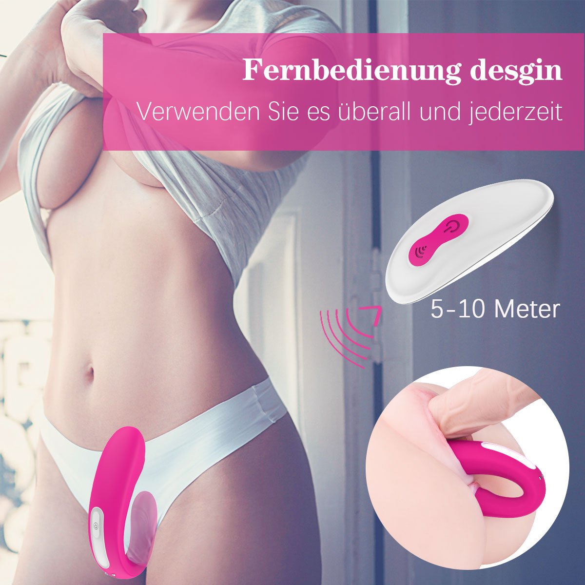 ADA | Vagina & Anus  Wearable Doppelvibrator（Rosa）