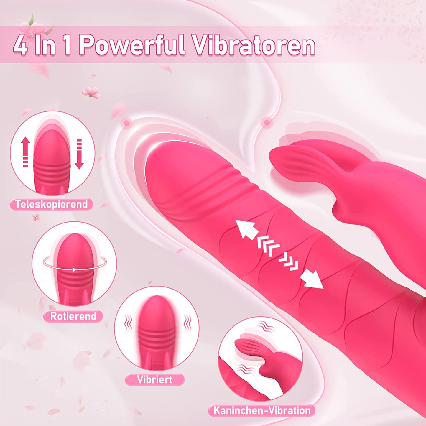 Vibratoren für Sie Klitoris und G-punkt Rabbit Vibrator mit Stoßfunktion Stark 14 Vibrationsmodi