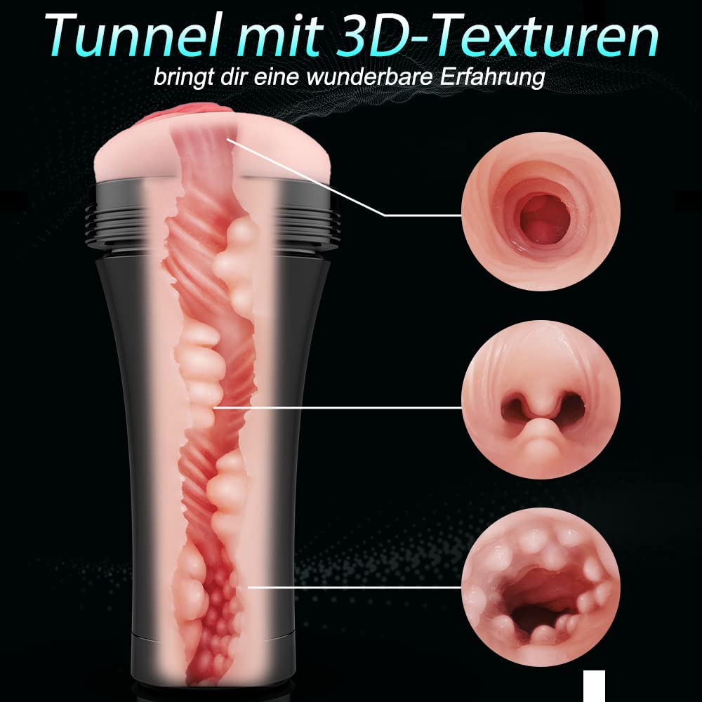 2 in 1 Penis Stimulator Manuelle Cup und 3D Automatischer Masturbator mit 10 modi Vibration