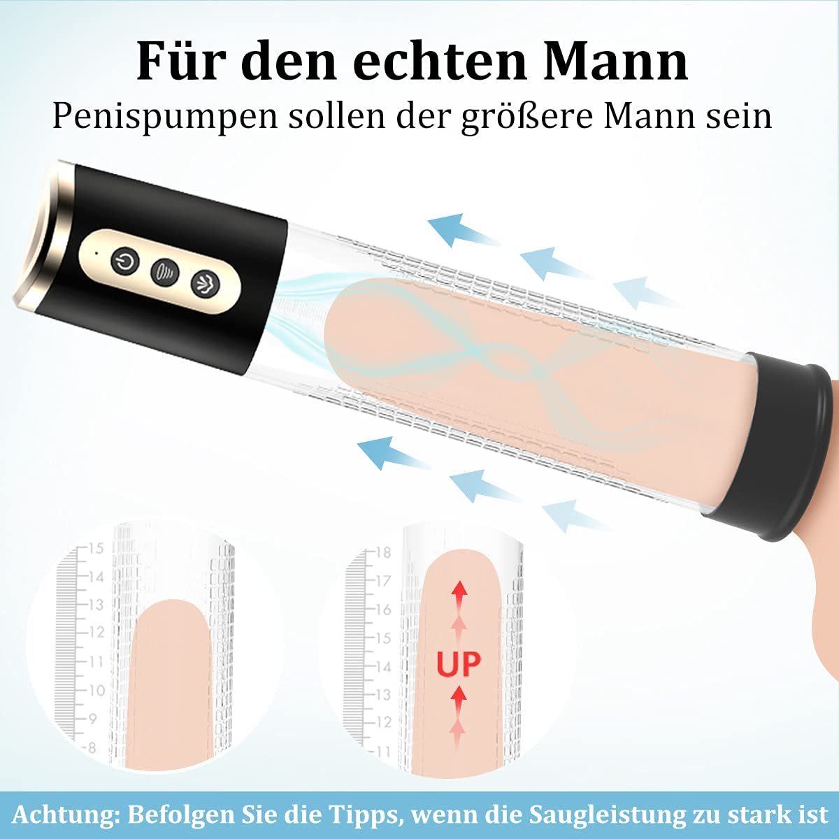 4 Saugstufen Penis Vakuumpumpe Masturbator für Mann