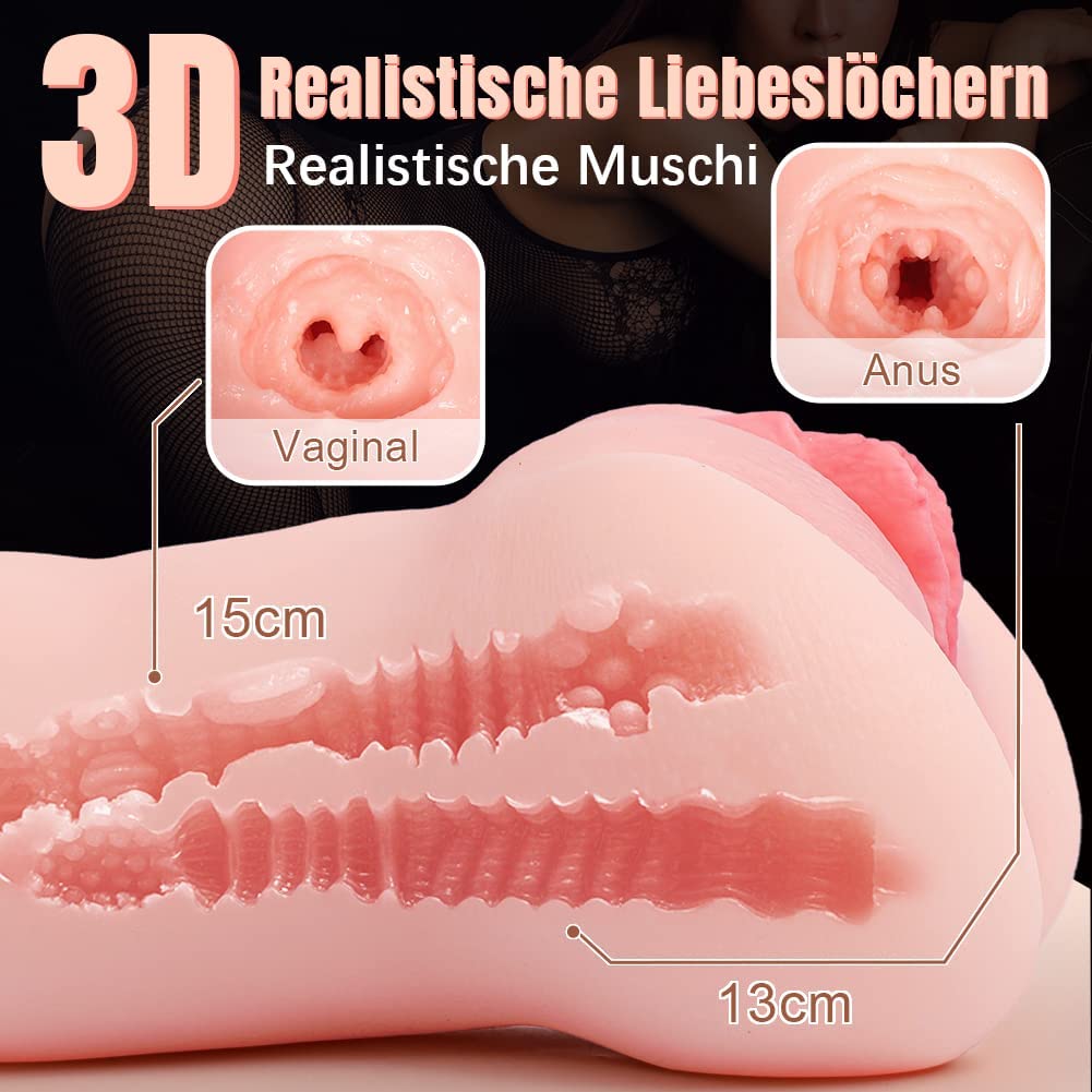 800G Realistische 3D Silikon Vagina Klitoris Anal Sexspielzeug Masturbieren für Männer Erotik