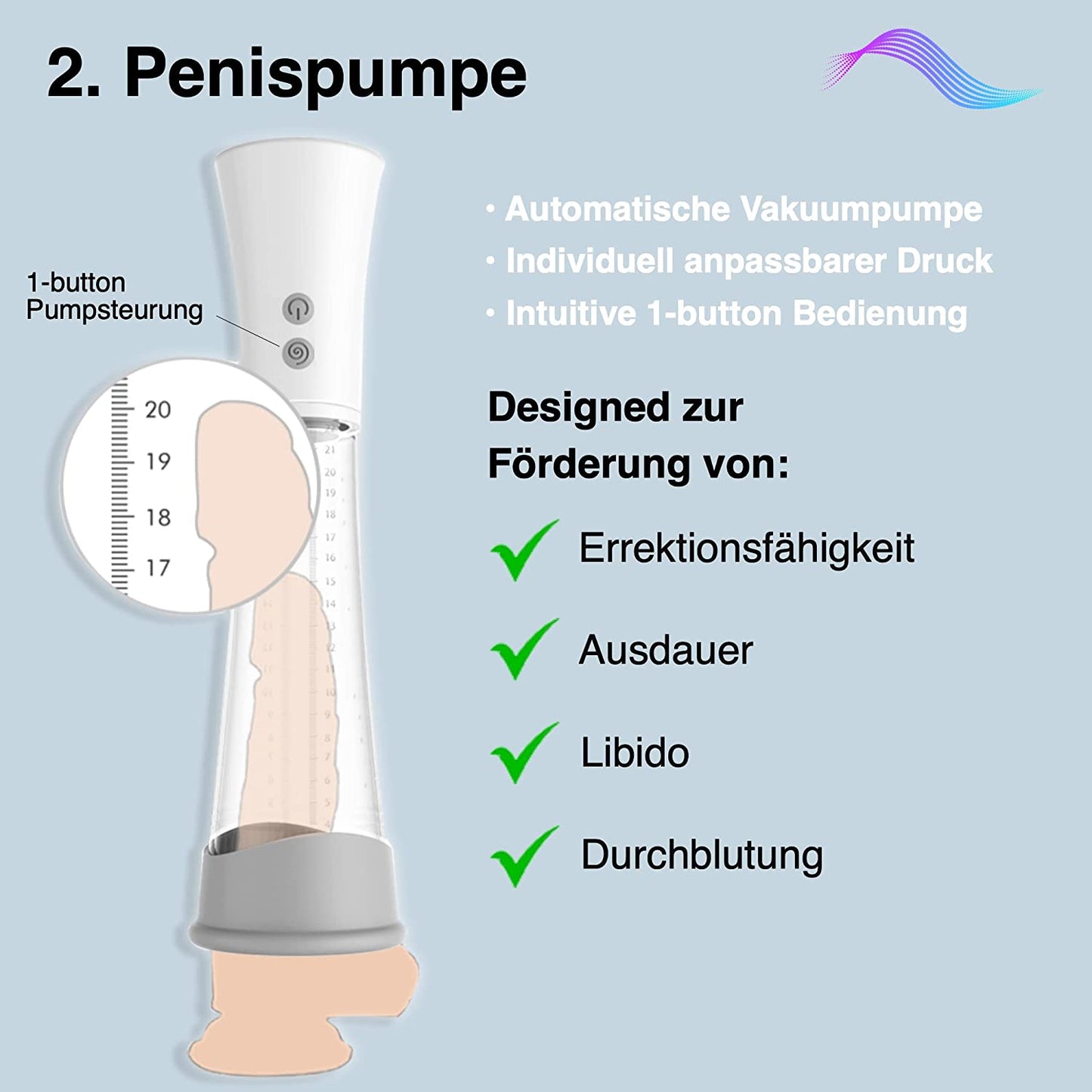 9 Vibrationsmodi & Variabler Pumpdruck Vakuumpumpe Elektrische Penispumpe mit Masturbator