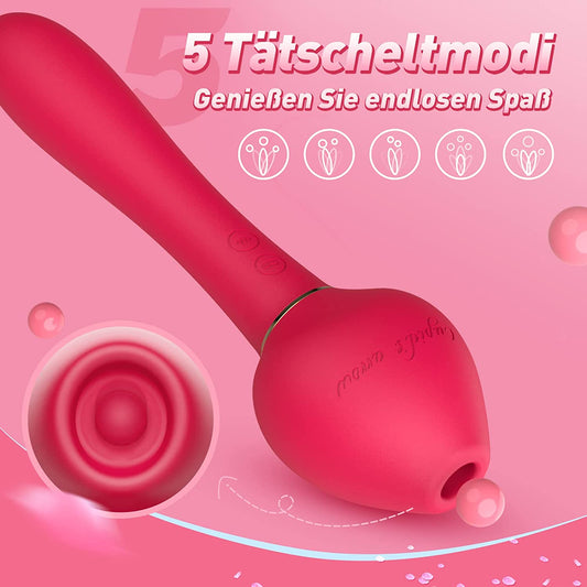 2 IN 1 Silikon Nippel Klitoris Stimulator mit 5 Tätscheltmodi 10 Vibrationsmodi