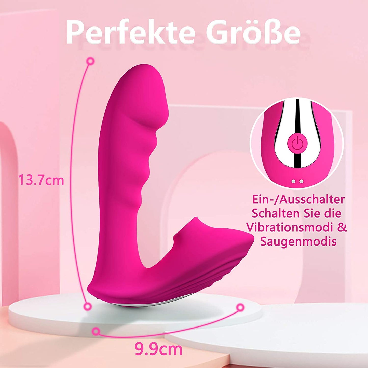 Angela | Vibratoren für sie Klitoris mit 10 Saugenmodis & 10 Vibrationsmodi