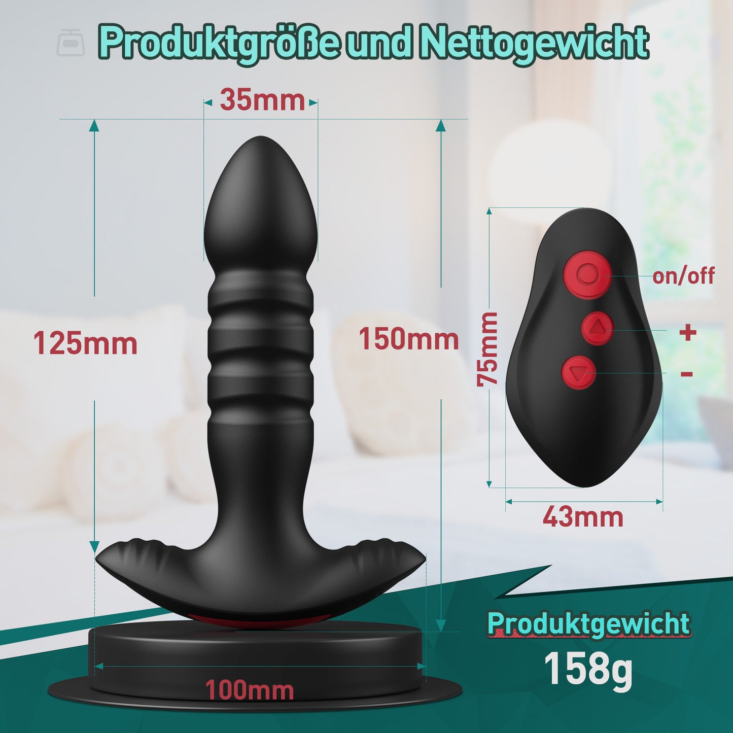 7 Vibrationen Anal Toys Prostatavibrator  - Love Spouse App Control