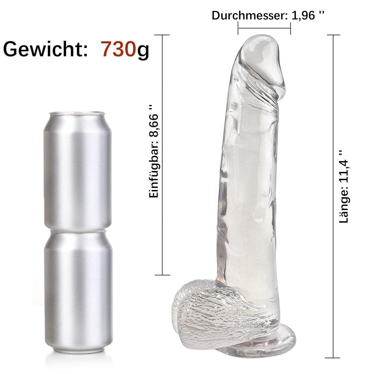 Juli Riesiger Transparenter Dildo 28,96 cm!!!