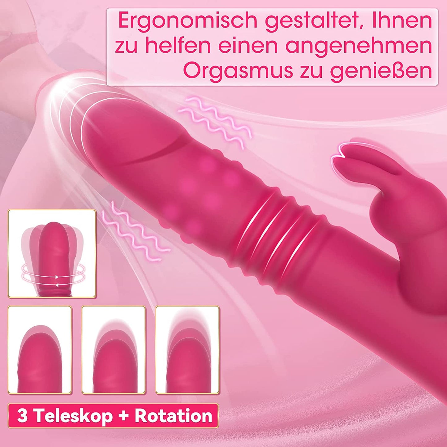 Vibratoren rabbit für Sie Klitoris und G-punkt mit Stoßfunktion