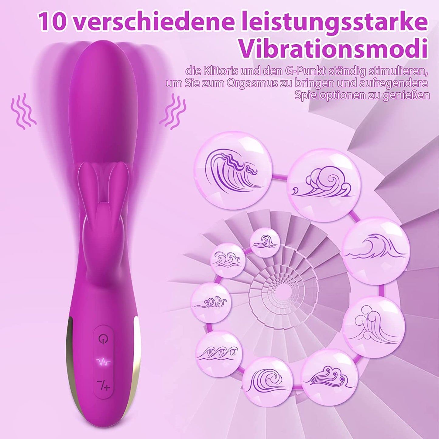 Vibratoren für Sie Klitoris und G-punkt Vibrator mit 10 Vibrationsfrequenz 4 Speed