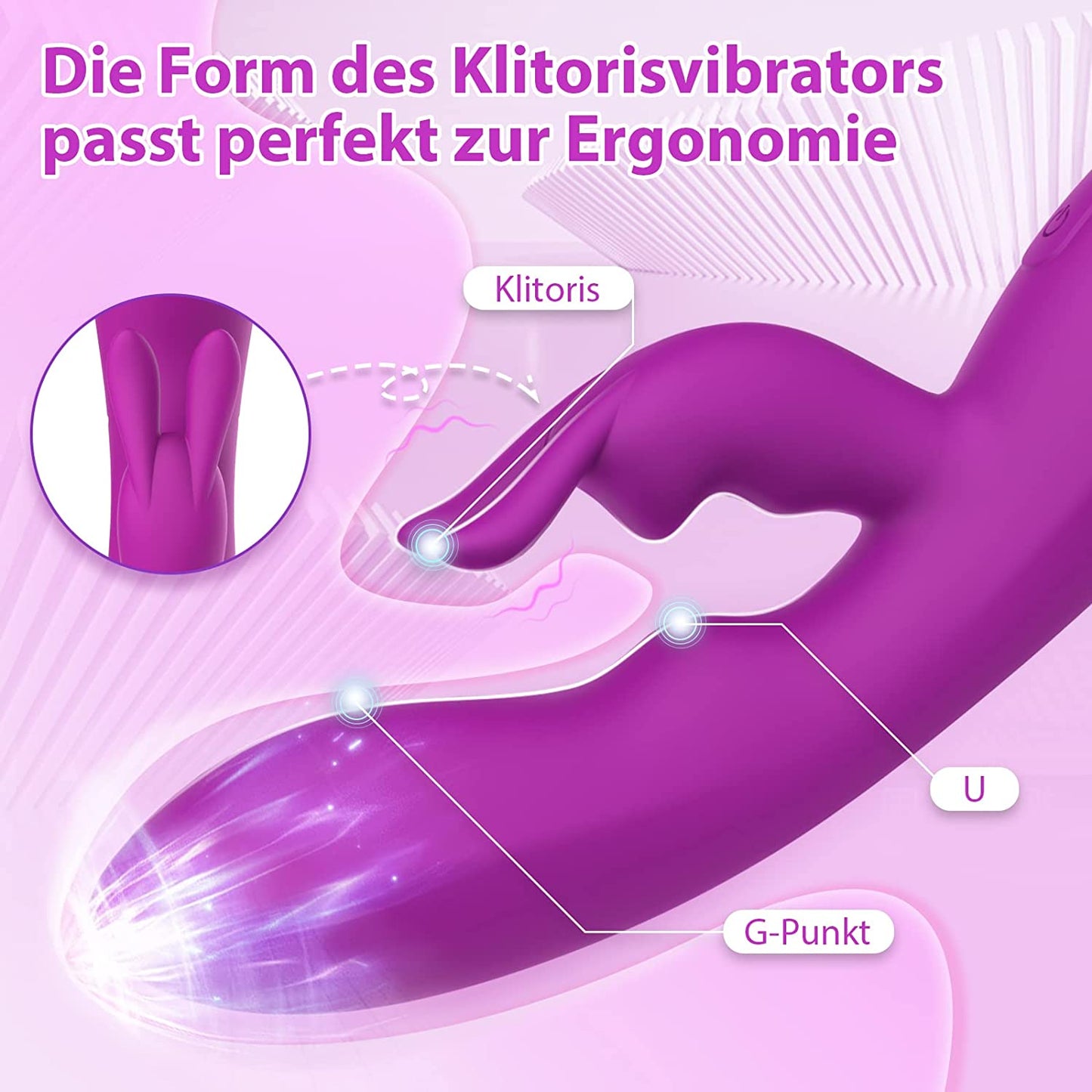 Vibratoren für Sie Klitoris und G-punkt Vibrator mit 10 Vibrationsfrequenz 4 Speed