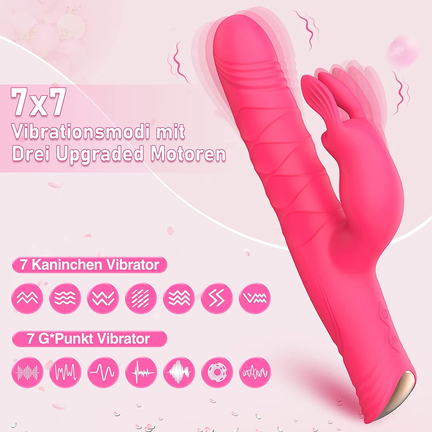 Vibratoren für Sie Klitoris und G-punkt Rabbit Vibrator mit Stoßfunktion Stark 14 Vibrationsmodi