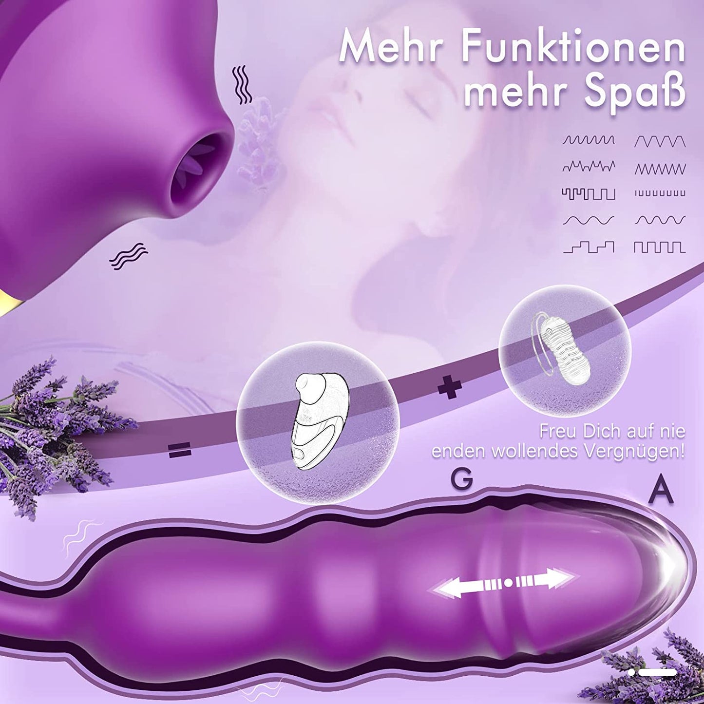 9 Stoßfunktion & 5 Vibrations Vibratoren für Sie Klitoris und G-punkt Bullet Dildo Anal Vibrator