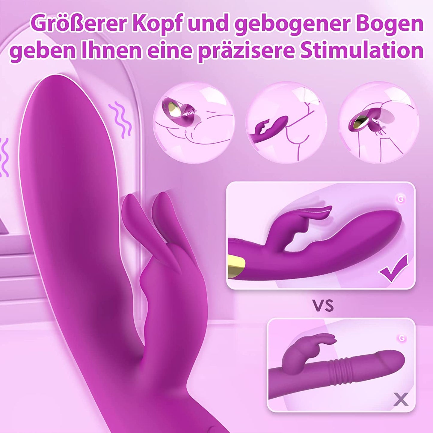 Vibratoren für Sie Klitoris und G-punkt Vibrator mit 10 Vibrationsfrequenz 4 Speed