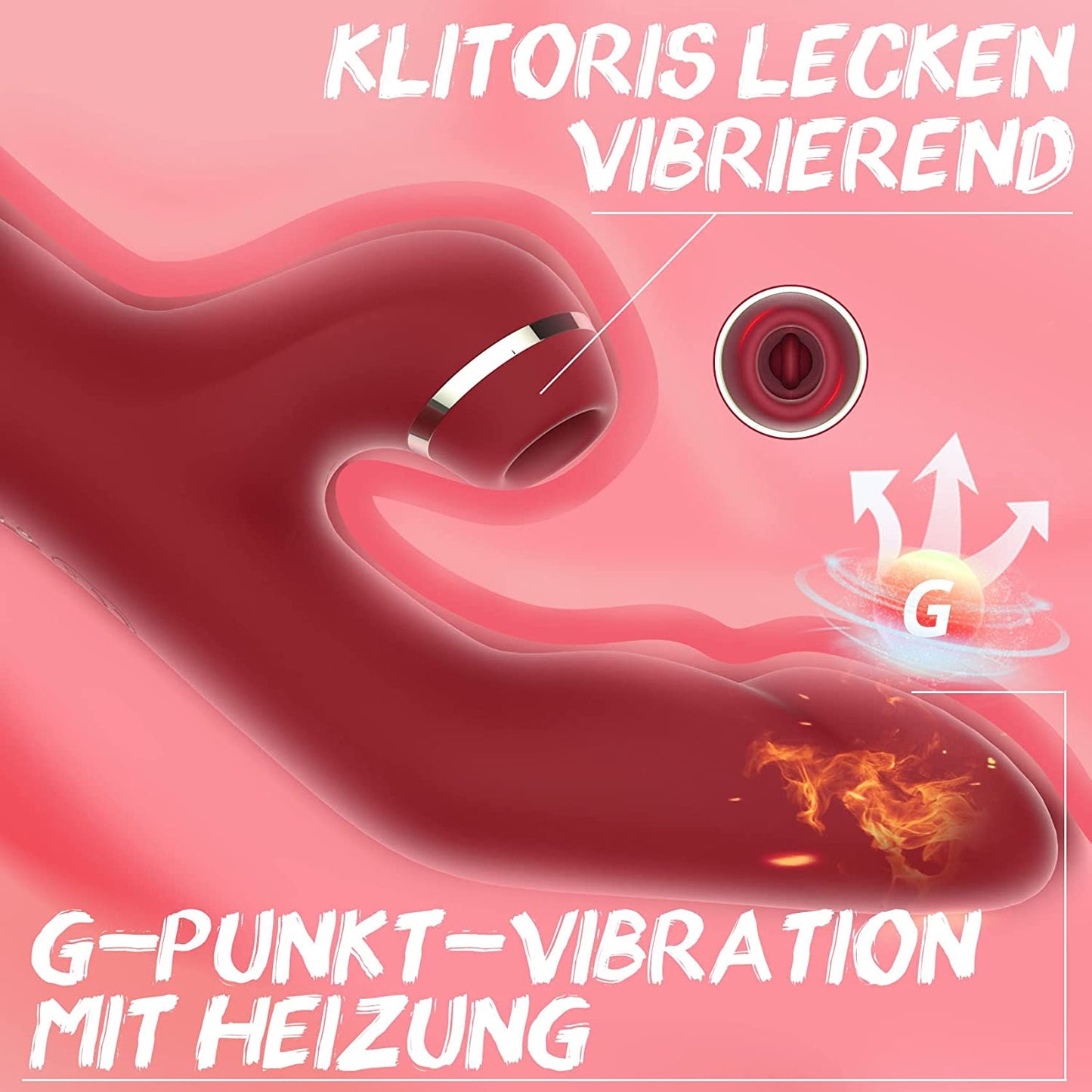 G-Punkt Klitoris Vibratoren mit Stoßfunktion Vibrator Dildo 10 Vibrationsmodi 5 Lecken Modi