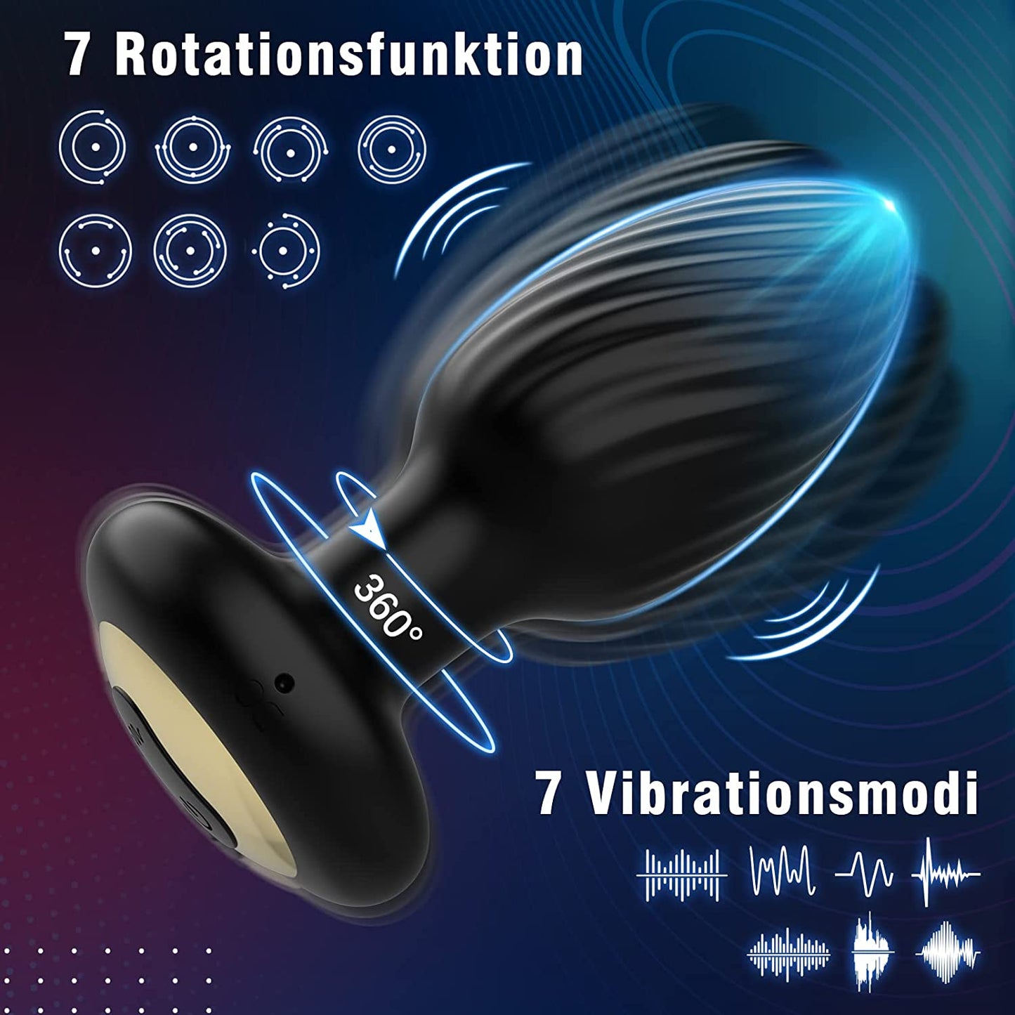 7 Rotationsmodi 7 Vibrationsmodi Analvibratoren für Mann mit Rotationsfunktion Prostata Stimulation Männer