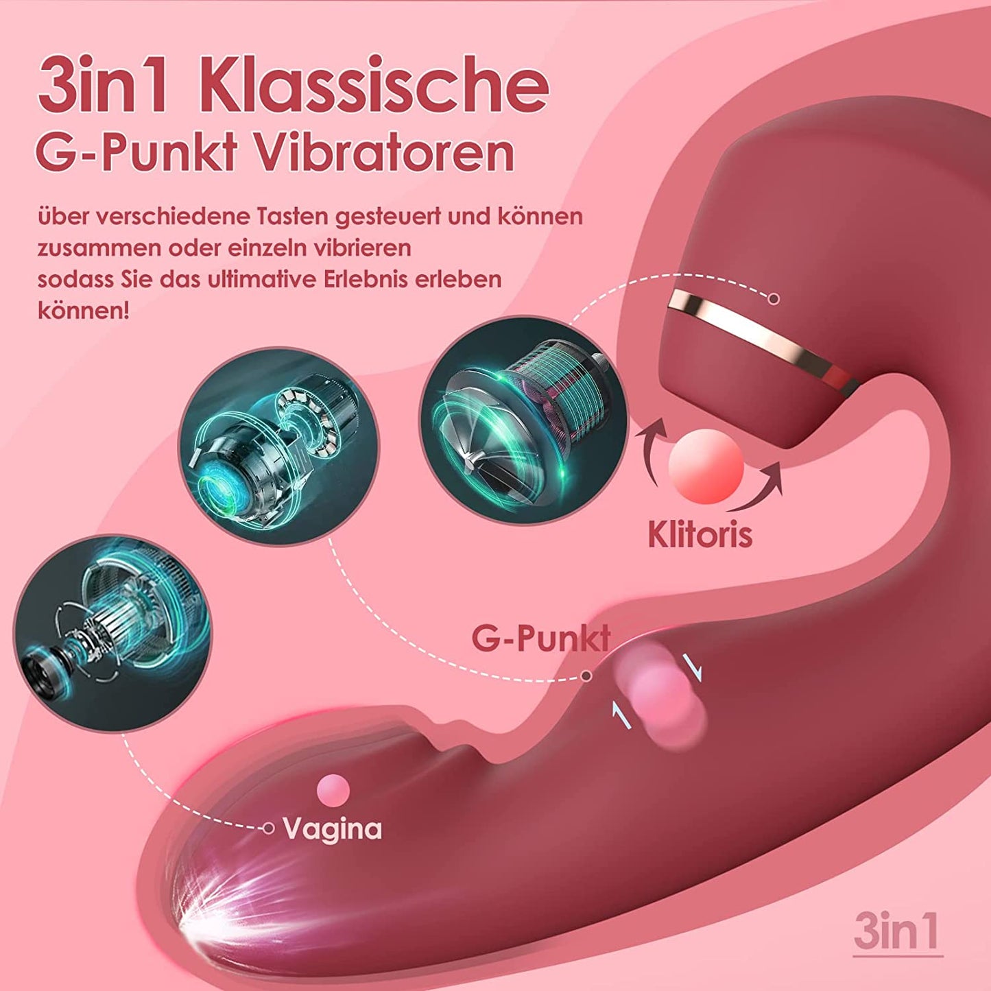 10 Vibrationsmodi 5 Pulsationsmodi und 5 Leckmodi Klitoris G-Punkt Vibrator für Sie