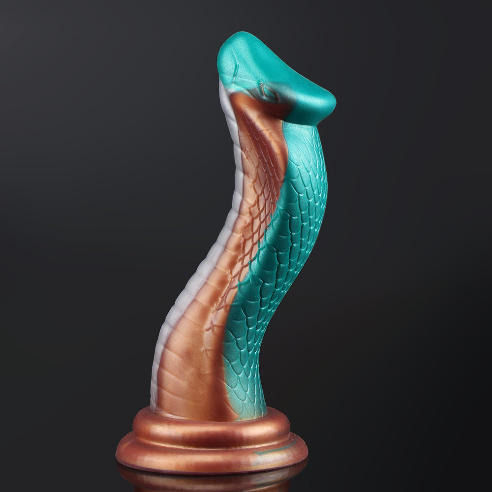 21,59 cm Cobra Fantasy Dildo Starker Saugnapf Grün/Golden