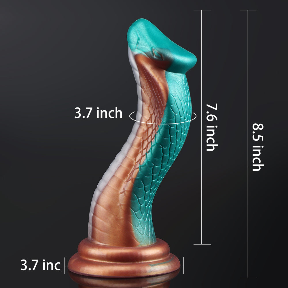 21,59 cm Cobra Fantasy Dildo Starker Saugnapf Grün/Golden