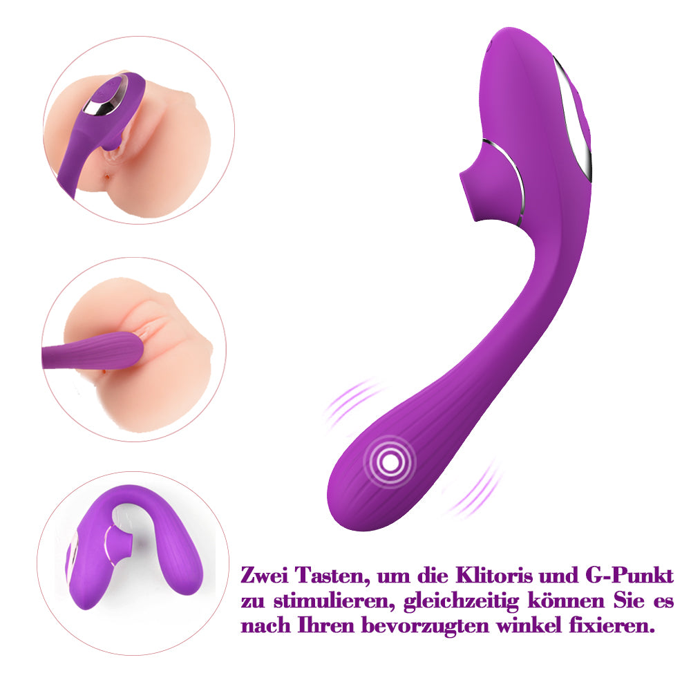 Klassische G-Punkt Vibratoren Lecken-Klitorisvibrator für Frauen Vagina-Stimulation 2 in 1 Frauen Silikondildos