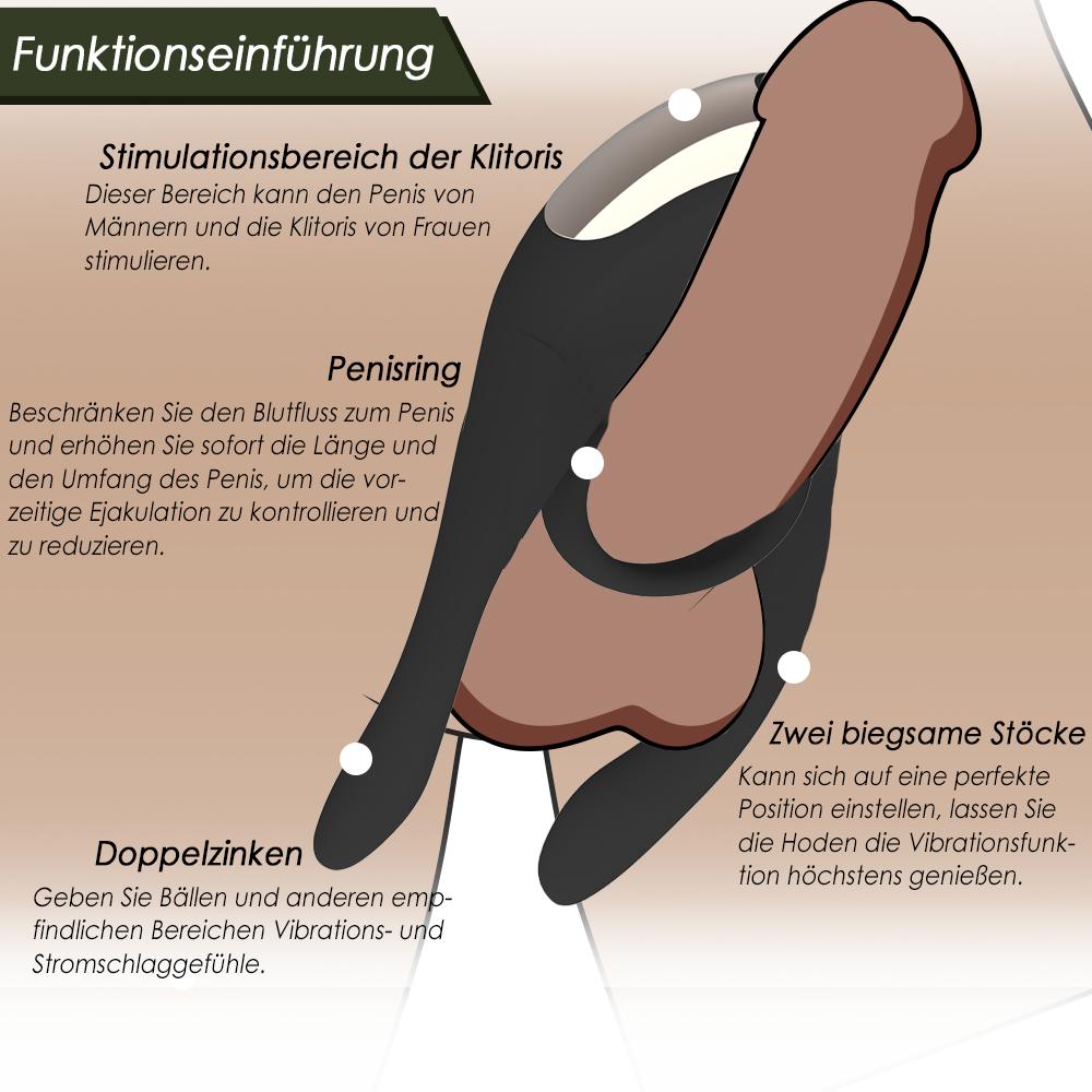 Adlerauge | Penisring mit 10 Stromschlagmodi drei Vibrationsmotoren für Paare