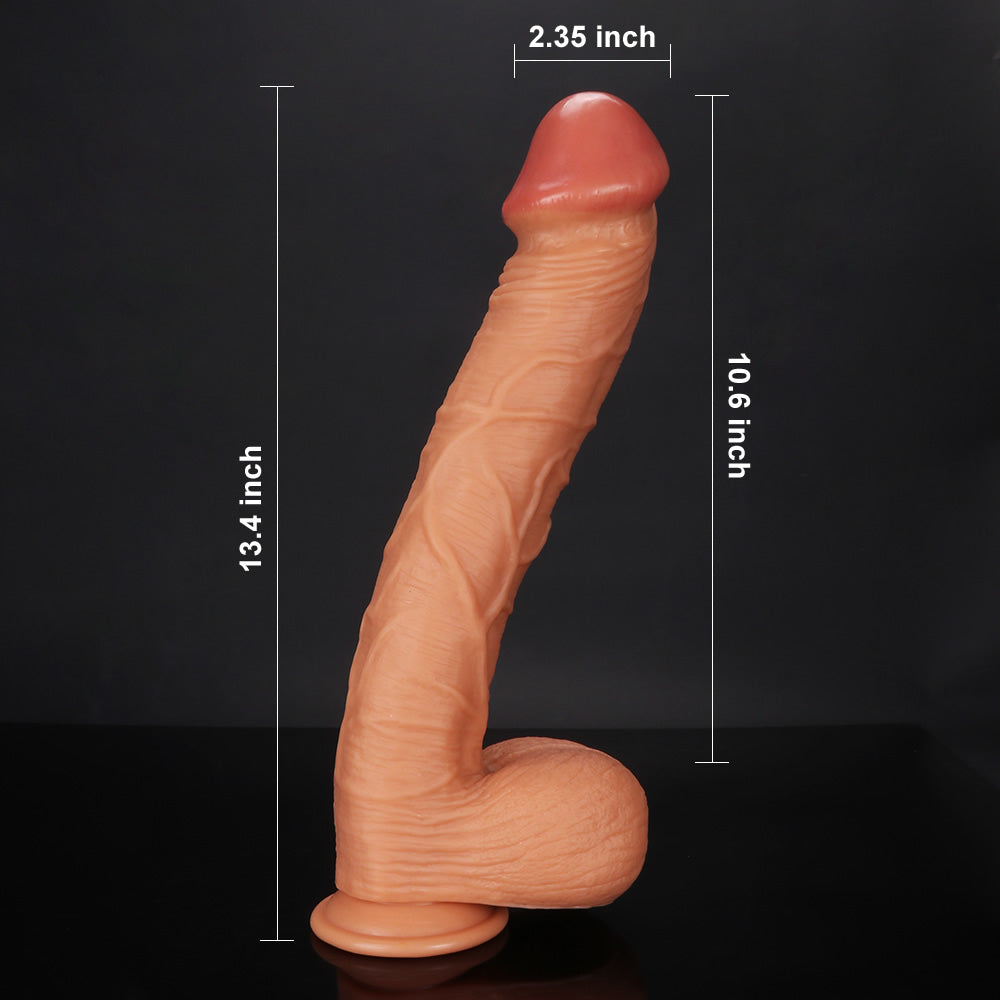 33,78 CM Dezent verjüngter riesiger Saugnapf-Dildo